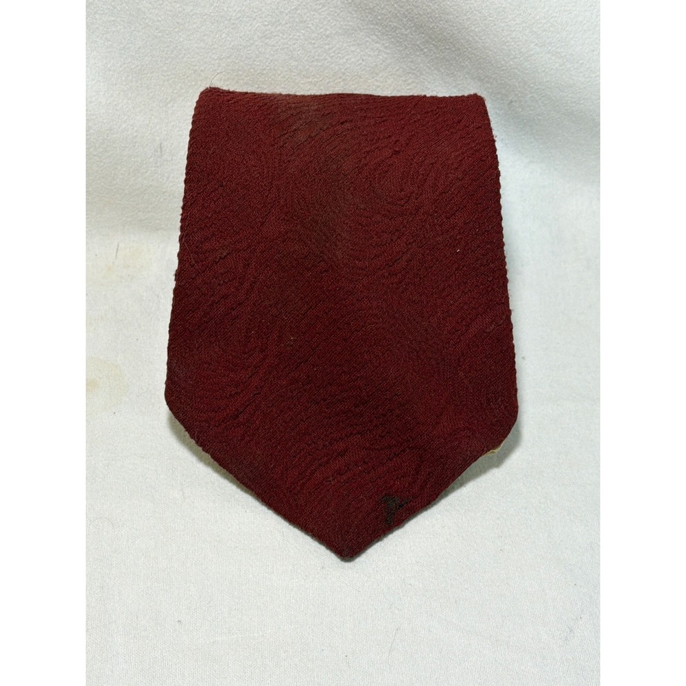 Vintage Beau Brummell Burgundy Textured Wide Necktie WPL 124 Polyester